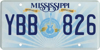 MS license plate YBB826