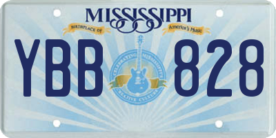 MS license plate YBB828