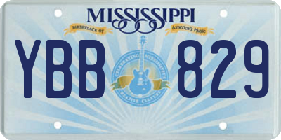 MS license plate YBB829
