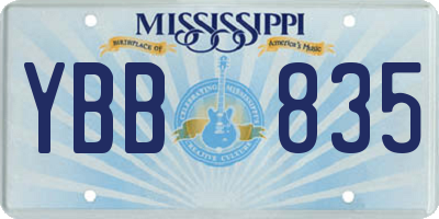 MS license plate YBB835
