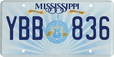 MS license plate YBB836