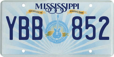MS license plate YBB852
