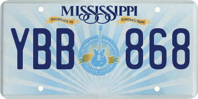 MS license plate YBB868