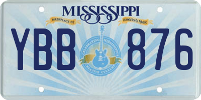 MS license plate YBB876