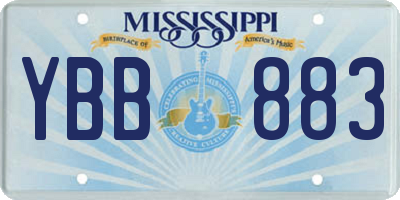 MS license plate YBB883