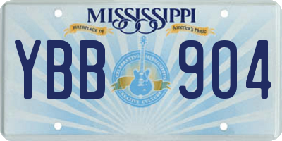 MS license plate YBB904