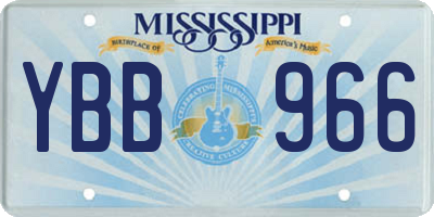 MS license plate YBB966