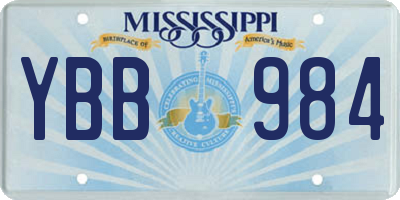 MS license plate YBB984