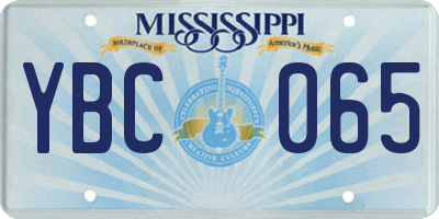 MS license plate YBC065