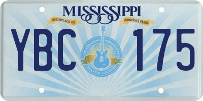 MS license plate YBC175