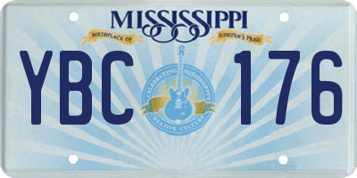 MS license plate YBC176