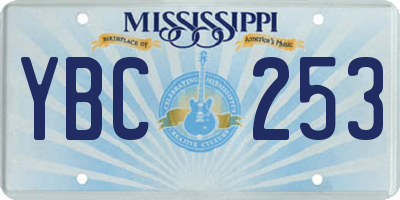 MS license plate YBC253