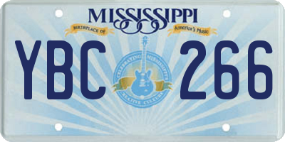 MS license plate YBC266