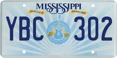 MS license plate YBC302