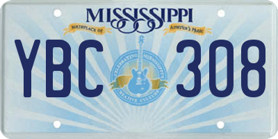 MS license plate YBC308