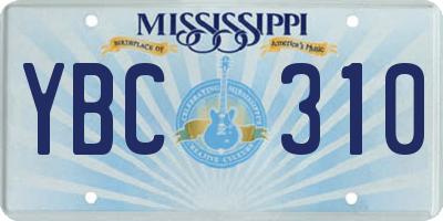 MS license plate YBC310
