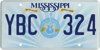 MS license plate YBC324
