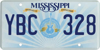 MS license plate YBC328
