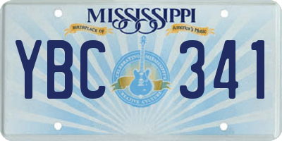 MS license plate YBC341