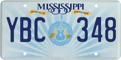 MS license plate YBC348