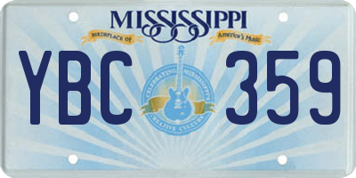 MS license plate YBC359