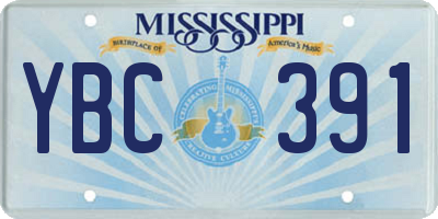 MS license plate YBC391