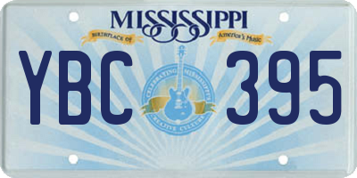 MS license plate YBC395