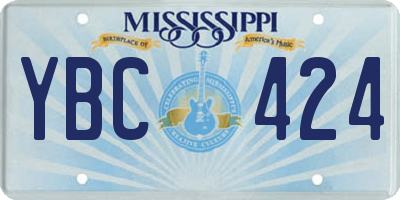 MS license plate YBC424