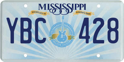 MS license plate YBC428