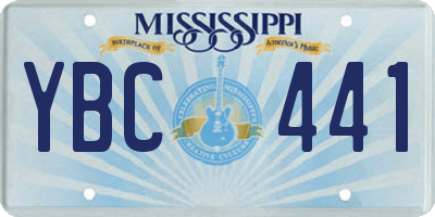 MS license plate YBC441