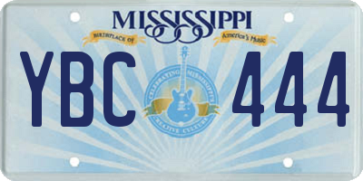 MS license plate YBC444