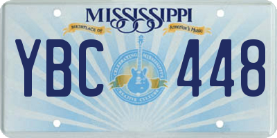 MS license plate YBC448