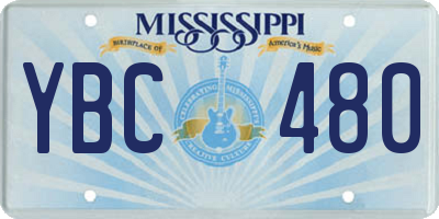 MS license plate YBC480