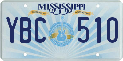 MS license plate YBC510
