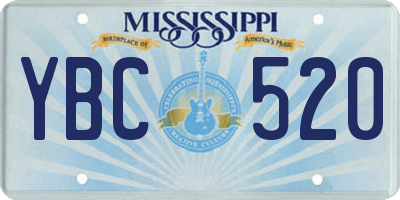 MS license plate YBC520