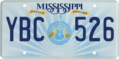 MS license plate YBC526