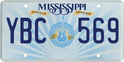 MS license plate YBC569