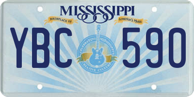 MS license plate YBC590