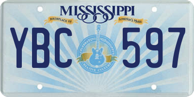 MS license plate YBC597