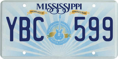 MS license plate YBC599