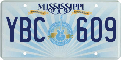 MS license plate YBC609