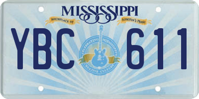 MS license plate YBC611