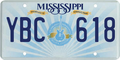 MS license plate YBC618