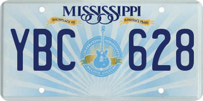 MS license plate YBC628