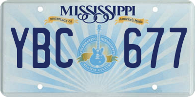 MS license plate YBC677
