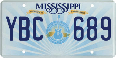 MS license plate YBC689