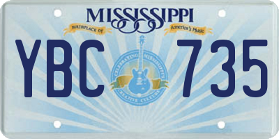 MS license plate YBC735