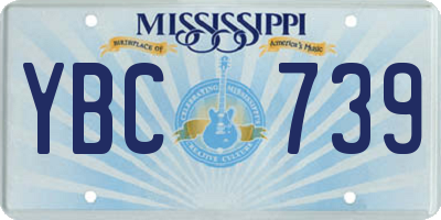 MS license plate YBC739