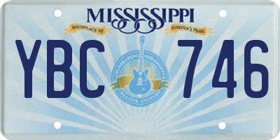 MS license plate YBC746