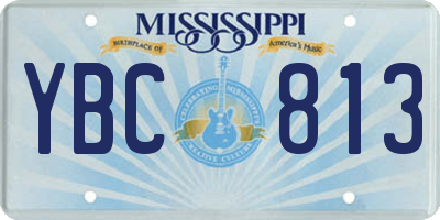 MS license plate YBC813